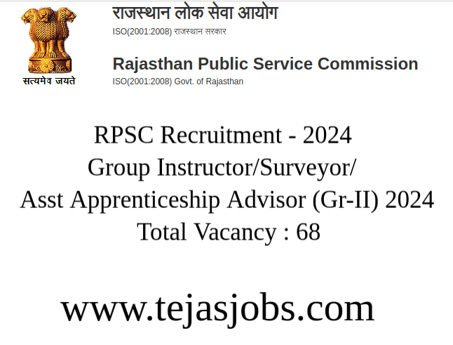 RPSC Group Instructor/Surveyor/Asst Apprenticeship Advisor (Gr-II) 2024