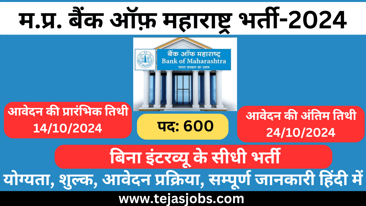 Bank of Maharashtra Recruitment 2024 | Apprentice Post